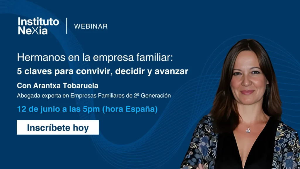 El próximo 12 de Junio te invitamos a la webinar: "Hermanos en la Empresa Familiar:  5 claves para convivir, decidir y avanzar".